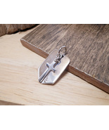 Double Cross &amp; Cross Tag Pendant 925 Sterling Silver, Handmade Men Jewel... - £48.76 GBP