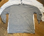 Vtg 4 Long Sleeve T Shirts Mens 6XL Crewneck 1 Gray 3 White - $17.96