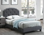Poundex Button Tufting Design Twin Bed in Charcoal - $267.99