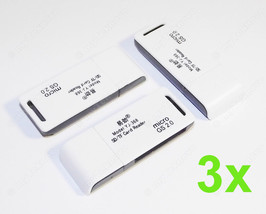 3x USB 2.0 Memory Card Reader Adapter SDXC SDHC SD Micro SD in White-Black - £7.71 GBP