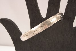 Silver Oval Bangle Bracelet Engraved Design Marked 925 Vintage 10 Grams - £16.16 GBP