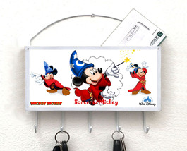 Mickey Mouse Mail Organizer, Mail Holder, Key Rack, Mailbox, Sorcerer Mi... - $372.35 MXN