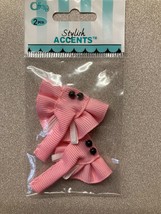 New 2-Pack Offray 17169 Stylish Accents Pink Elephants Crafts - $7.49