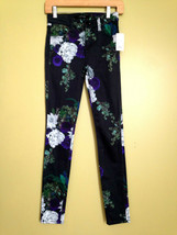 NWT J BRAND Designer Super Skinny Mid Rise Forest Floor Floral Black Jeans 24 0 - £91.82 GBP