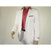 Men's Summer Linen Suit Apollo King Half Lined 2 Button Modern Fit SLN8 White image 11
