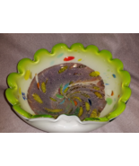 Vintage Murano Tutti Frutti Confetti bowl Art Glass Fratelli Toso green ... - $266.99