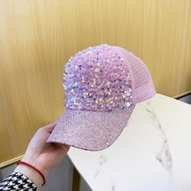 Women&#39;s Hat Casual Hipster Cap Summer Breathable Glitter Net Hat Travel Sun Prot - £8.60 GBP