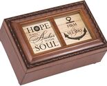 Hope Is An Anchor To The Soul Polished Rope Trimmed Burlwood Musical Tri... - $29.95