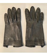 Vintage Gray Made in Italy Leather Kid Gloves Unlined Small Size (Size u... - $20.51 CAD