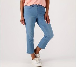Belle Kim Gravel Denim Straight Leg Crop Jeans Vintage Lite Wash Reg 8 A513072 - £28.90 GBP