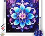 Blue flower mandala diamond painting kit 250598 thumb155 crop