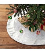 USILAND Christmas Tree Skirt White Faux Fur Rhombus Texture Size 32 - $211.24 MXN