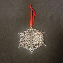 Lenox Sparkle And Scroll Multi-Crystal Snowflake Silver Plate Christmas ... - $7.65