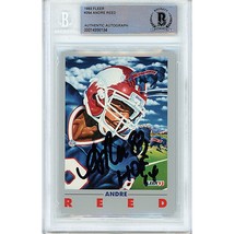 Andre Reed Buffalo Bills Signed 1993 Fleer Football BGS Autograph On Card Auto - $79.16