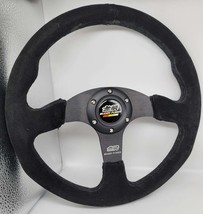 Brand New 14&#39; MUGEN Style Racing Black Stitching Leather Suede Sport Steering Wh - £51.00 GBP