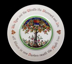 Vintage Royal Doulton England Rose Thistle Shamrock Lis Maple Tree Plate 10 1/2&quot; - £16.05 GBP