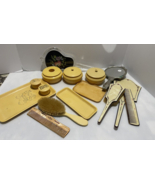 15 PC LOT CELLULOID VANITY SET SOME PYRALIN - FRENCH HAIR RECEIVERS BRUSH - €28,46 EUR
