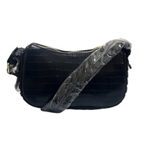 Jules Kae Womens Delilah Shoulder Bag Purse Black Vegan Leather Metal Fe... - $28.04