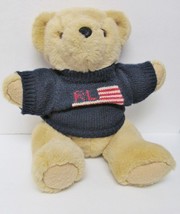 Ralph Lauren Polo Teddy Bear Plush Toy Rl 1996 Flag Sweater Movable Joints-15" - $33.93