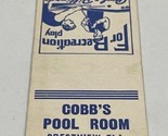 Front Strike Matchbook Cover  Cobb’s Pool Room  Crestview, FL   gmg  Uns... - $12.38