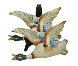 Mallard Duck Pair of Wall Hanging Planters Ceramic Vintage - £32.14 GBP