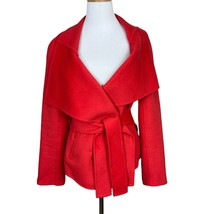 Etcetera Cardigan Jacket Womens 6 Coral Wool Angora Belted Long Sleeve V... - $69.98