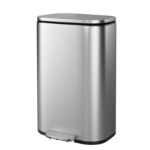 Trash Can, Stainless Steel Garbage Can With Silent Lid, Durable Pedal &amp; ... - £154.95 GBP