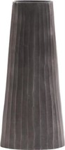 Vase HOWARD ELLIOTT Tapered Triangular Graphite Gray Metal Chiseled - £438.84 GBP