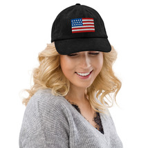 Women Corduroy Hat with USA Flag | Vintage Style Baseball Cap | American... - $30.00