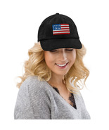 Women Corduroy Hat with USA Flag | Vintage Style Baseball Cap | American... - $30.00