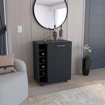 Wick Bar Cart: Wine Storage, Cabinet &amp; Rollers - $194.99