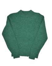 Vintage LL Bean Sweater Womens M Green Wool Blend Crewneck Fisherman Jumper - $37.59