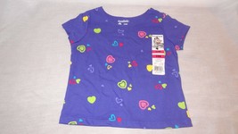 New Purple Hearts Shirt Top Size 24 Month Garanimals Short Sleeve  - £7.76 GBP