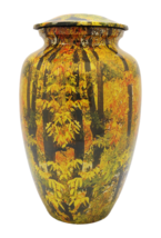 Small/Keepsake 3 Cubic Inch Autumn Woods Aluminum Cremation Urn for Ashes - £55.94 GBP