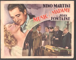 Music for Madame 11&quot;x14&quot; Lobby Card Nino Martini Joan Fontaine Alan Hale - £22.83 GBP