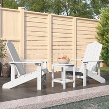 Garden Adirondack Chairs with Table HDPE White - £167.38 GBP