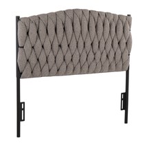 LumiSource Braided Matisse Twin Headboard - Black Metal &amp; Grey Fabric - €124,26 EUR