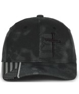 Christian Hat for Men Women Jesus 3 Nail Cross Hat BLACK CROSS Adjustabl... - $24.74
