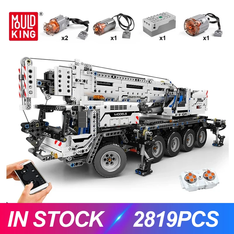 MOULD KING 17034 High-Tech Building Blocks Motor Power Mobile Crane Mk II Truck - £223.71 GBP