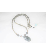 Gray Mother of Pearl and Gemstone Necklace - $35.00