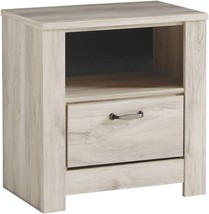 Farmhouse 1 Drawer Nightstand With Slim-Profile Usb Charging Station, Whitewash. - £172.60 GBP