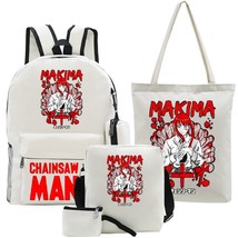Makima Female Bagpack Chainsaw Man Travel Backpacks Set Casual Satchels Notebook - £94.96 GBP