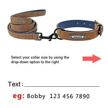 Custom Dog Collars Leather Personalized Pet Dog Tag Collar Leash Lead For Small  - £10.45 GBP