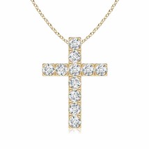 Authenticity Guarantee 
ANGARA 3MM G, VS2 Diamond Cross Pendant Necklace in 1... - £1,988.48 GBP