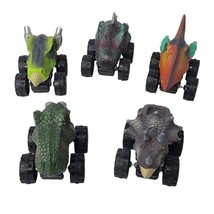 Wild Zoomies Lot of 5 Different Dinosaur Head Monster Truck Pull Back Toy Cars - $14.80