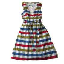 NWT Anthropologie Maeve Cricket Club Gingham Plaid Belted Fit &amp; Flare Dress 0 - £25.29 GBP