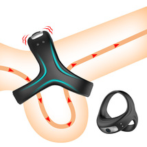 Double Bondage Vibrating Cock Rings Delay Ejaculation Lasting Penis Ring Sex Toy - £23.62 GBP