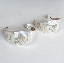 NATIVE AMERICAN 925 STERLING SILVER and gold  BEAR EARRINGS - $95.76 CAD
