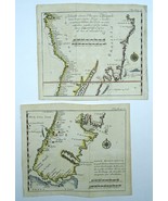 Rare set of 2 maps South America by De Renneville, 1703, Delineatio orar... - $240.74