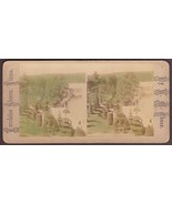 Wellesley, MA Color Tinted W.M. Chase Stereoview Hunnewell&#39;s Italian Gar... - $229.49 MXN
